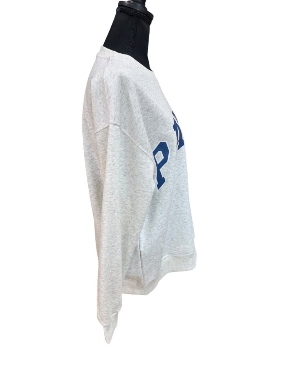 NWT Parke Heather Gray Crewneck Sweatshirt With Navy Lettering Women M School Gy - Picture 6 of 7